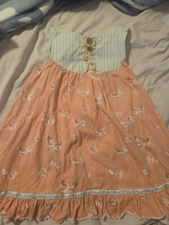 Matilda Jane Other - Matilda Jane Platinum Girls Peach Butterfly Sundress with Mint Bodice